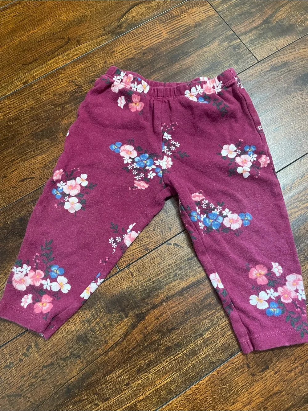 Girls' Floral Stretch Pants - Berry Pink